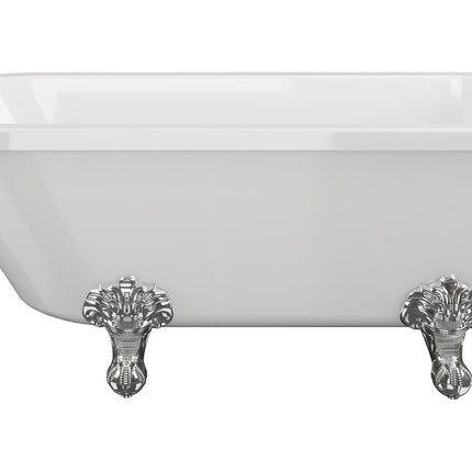 Clevedon Freestanding Corner Bath with Chrome Claw Feet | 2 Tap Holes | 2 Sizes