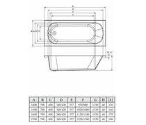 Takeaway Single End 1700x700x400mm 0TH Bath w/Legs