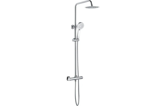Round Thermostatic Bar Mixer w/Riser Kit Chrome
