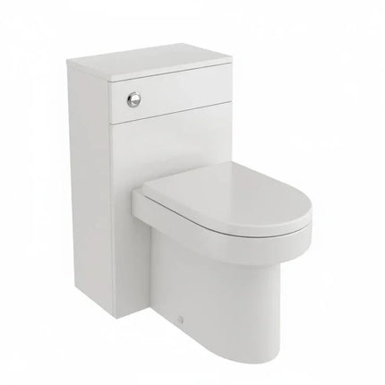 Turin 500mm Floor Standing WC Unit with BTW Pan, Soft Close Seat & Cistern - White