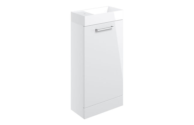 Volta 410mm Floor Standing Cloakroom Basin Unit with Ceramic Basin | 4 Finishes
