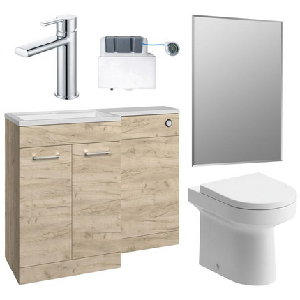 Venosa 1000mm Complete Bathroom Pack | WC, Cistern, Tap & Mirror | 4 Finishes