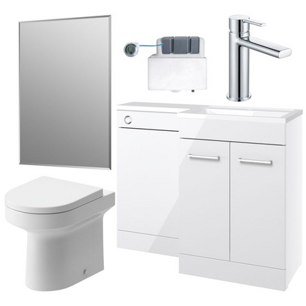 Venosa 1000mm Complete Bathroom Pack | WC, Cistern, Tap & Mirror | 4 Finishes