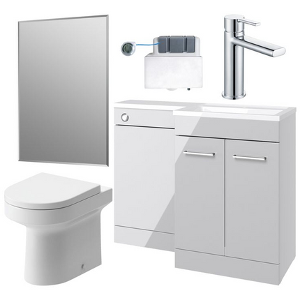 Venosa 1000mm Complete Bathroom Pack | WC, Cistern, Tap & Mirror | 4 Finishes