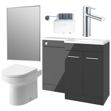 Venosa 1000mm Complete Bathroom Pack | WC, Cistern, Tap & Mirror | 4 Finishes