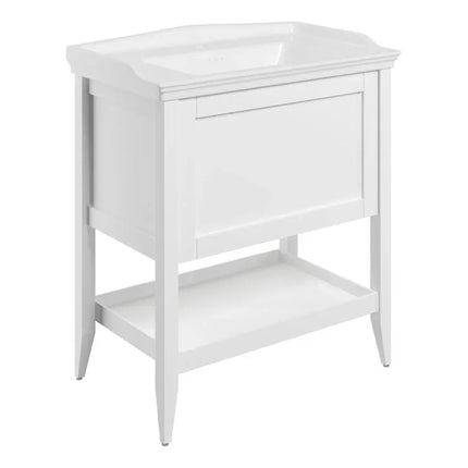Elegance Floor Standing Vanity Unit with Basin - 1 Drawer | Classic Design 650mm Matt White