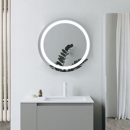 Elaina 600mm Round Front-Lit LED Bathroom Mirror | Touch Sensor | Demister | Cool to Warm