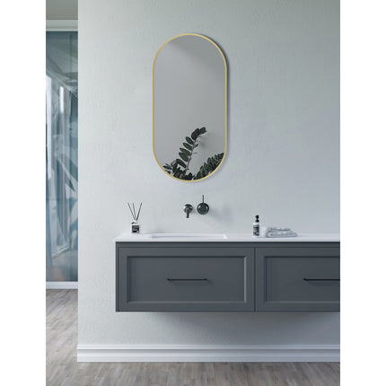 Kenji Oblong Bathroom Mirror | 800×400mm | Brushed Brass, Brushed Bronze & Matt Black | Aqua Elegance
