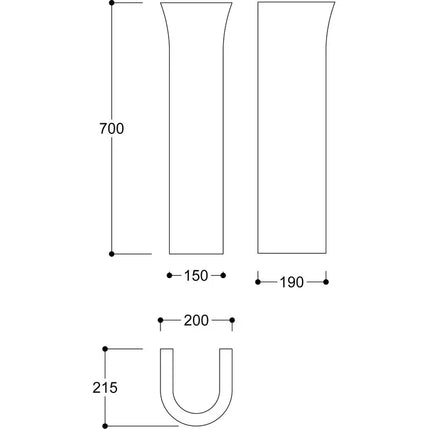 Sondrio Basin and Full Pedestal - White | 1 Tap Hole | 560x450mm | Lifetime Guarantee