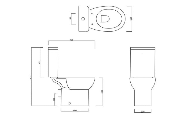 Close Coupled Rimless WC with Soft Close Seat - White | Push Button Flush | Lifetime Guarantee