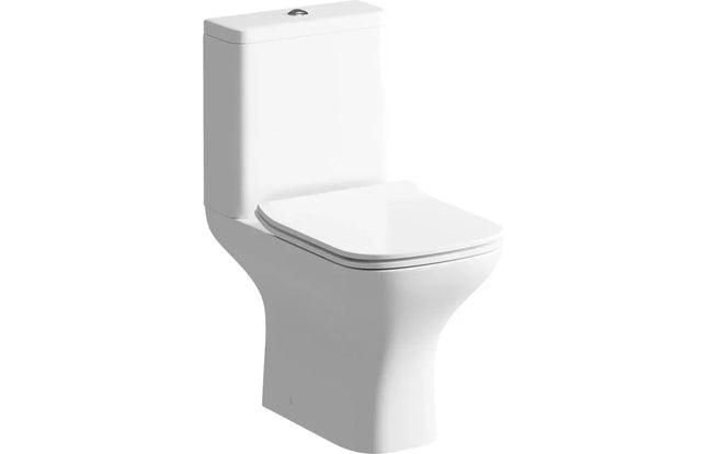 Sondrio Rimless Short Projection Close Coupled WC with Soft Close Seat - White | Lifetime Guarantee