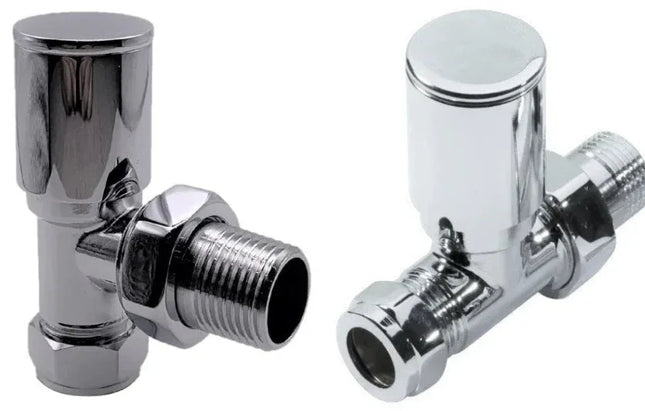 Kartell Dual Fuel Radiator Valve Set - 15mm Brass Angled & Straight Valves