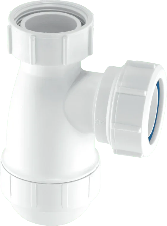 McAlpine E10 Shallow Basin Bottle Trap - 1¼" 50mm Seal White Polypropylene