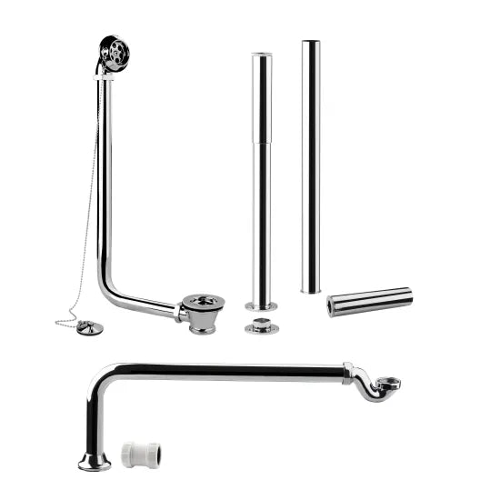 Roll Top Bath Waste Pack | Chrome Exposed Waste & Shallow Seal Trap