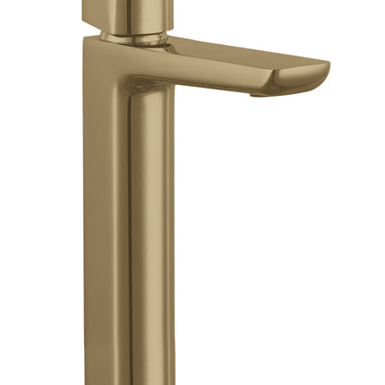 Nuie Eclipse Brushed Brass Tall Mono Basin Mixer