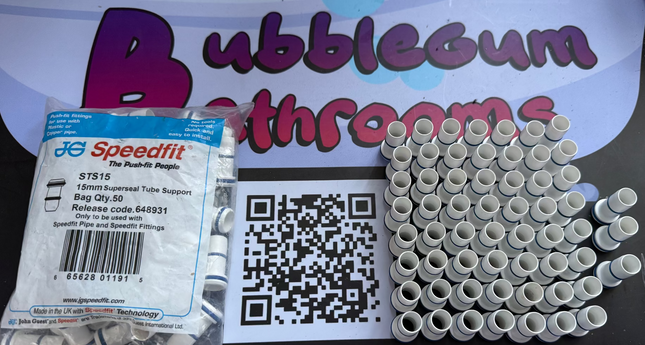 Packaged bubble wands with a visible brand label and QR code on a white surface.