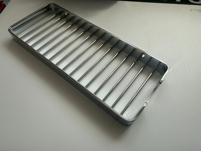 Single Tier Chrome Soap Basket On Plain Background