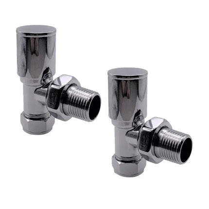Kartell Modern Angled Radiator Valves 15mm x 1/2" BSPT - Brass Construction