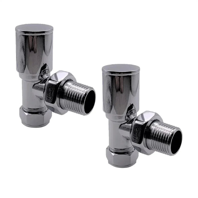 Kartell Modern Angled Radiator Valves 15mm x 1/2" BSPT - Brass Construction