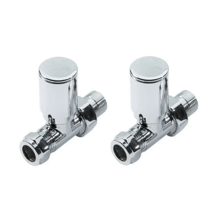 Kartell Straight Radiator Valves 15mm Brass - Pair