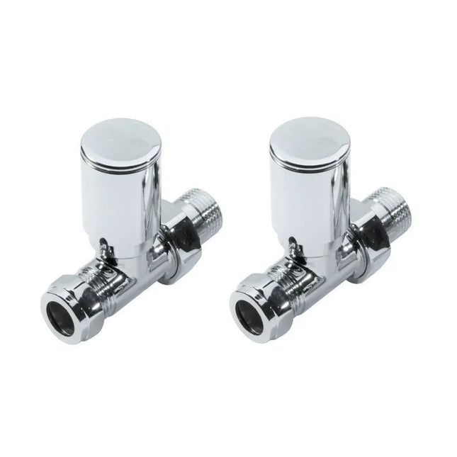 Kartell Straight Radiator Valves 15mm Brass - Pair