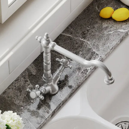 Nuie French Classic Crosshead Kitchen Tap | 3 Finishes | 3-Year Guarantee