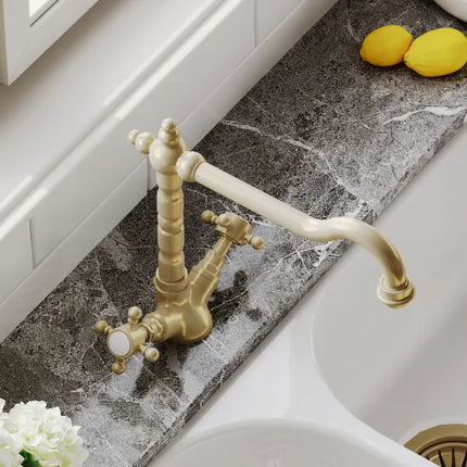 Nuie French Classic Crosshead Kitchen Tap | 3 Finishes | 3-Year Guarantee