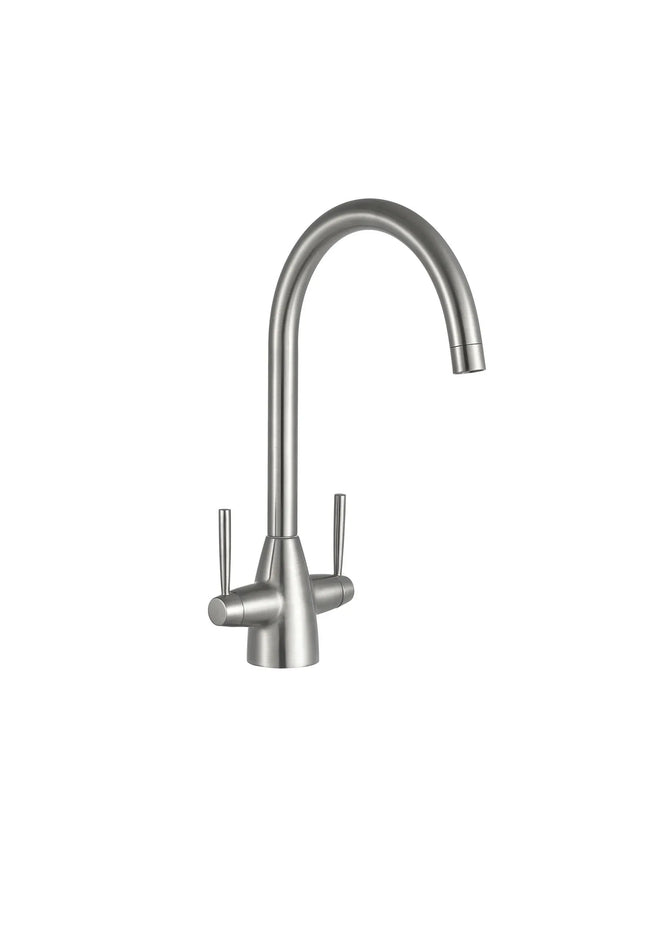 Kartell Moda Kitchen Sink Mixer Tap - Brushed Steel Finish