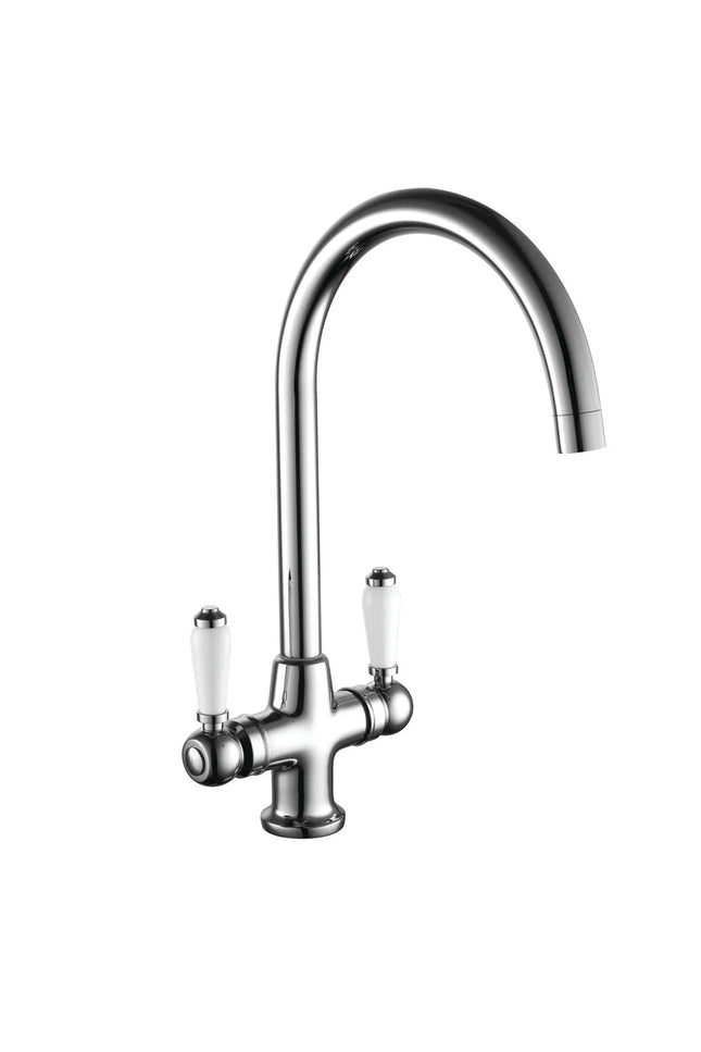 Kartell Buckingham Traditional Mono Kitchen Sink Mixer Tap Chrome Brass