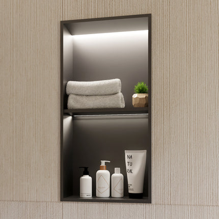 RAK INGOT 305 x 610mm Recessed Niche with Shelf and LED