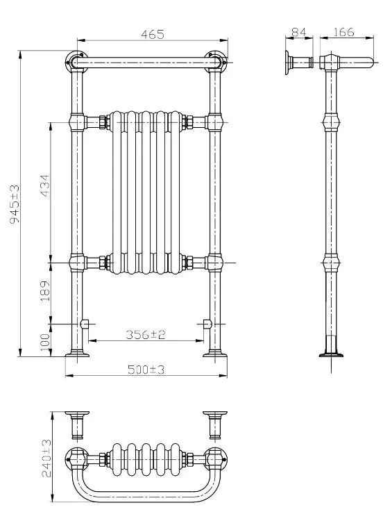 Las Vegas Design Traditional Style Radiator 500mm x 945mm