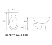 Turin 500mm Floor Standing WC Unit with BTW Pan, Soft Close Seat & Cistern - White