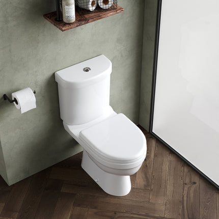 Nuie Milo Rimless Close Coupled Toilet | 640mm | Soft-Close Seat