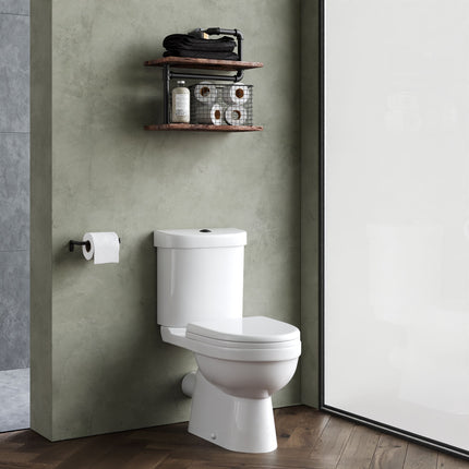 Nuie Milo Rimless Close Coupled Toilet | 640mm | Soft-Close Seat