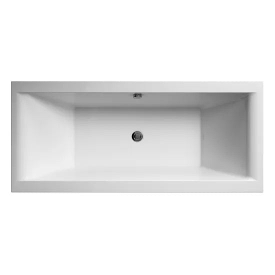 Nuie Asselby Square Double Ended Bath with Leg Set — 3 Sizes | White Acrylic