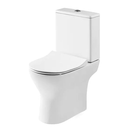 Nuie Freya Short Projection Close Coupled Toilet & Pedestal Basin Suite — White Vitreous China