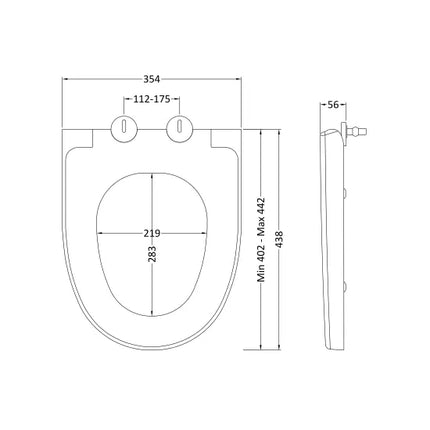 Hudson Reed Maya Round Soft Close Toilet Seat | White | Quick Release | Top Fix
