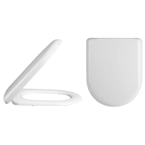 Hudson Reed D-Shape Soft Close Toilet Seat | White | Top Fix | Adjustable Hinge