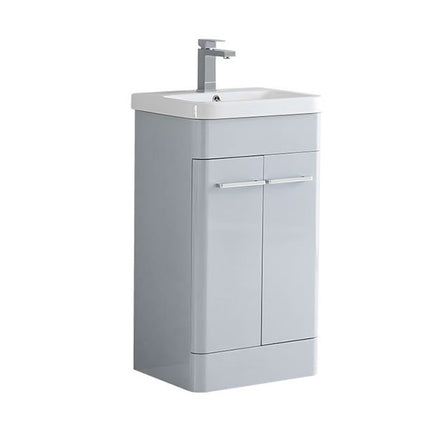 Portland Curve 500mm Waterproof Vanity Unit with Basin | Cloakroom Furniture Light Grey