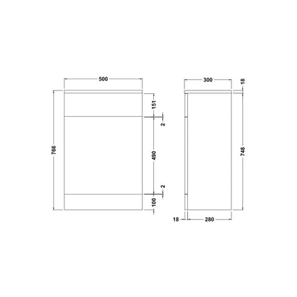 Nuie Mayford Floor-Standing WC Unit | 500mm or 600mm | Slimline or Standard