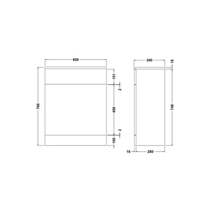 Nuie Mayford Floor-Standing WC Unit | 500mm or 600mm | Slimline or Standard