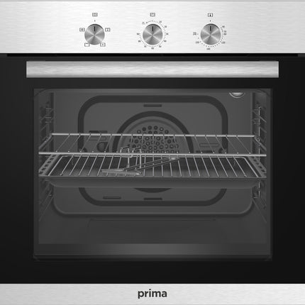Prima Kitchen Appliance Pack - Built-In Oven, Gas Hob & Chimney Hood - Stainless Steel