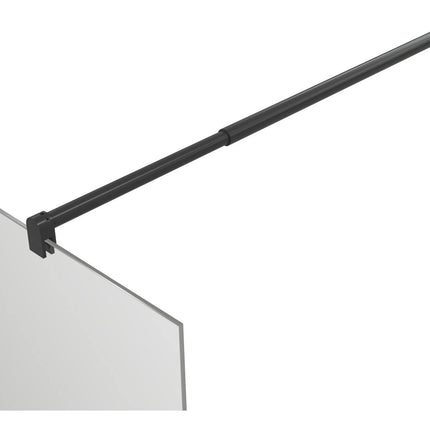RefleXion Iconix Matt Black Wetroom Side Panel & Arm | 8mm Glass | 5 Sizes