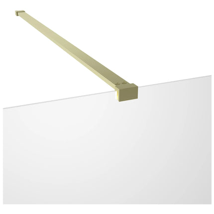 RefleXion Iconix Brushed Brass Wetroom Panel & Support Bar | 8mm Glass | 9 Sizes