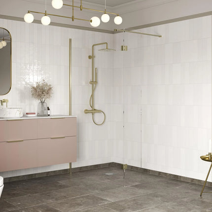 RefleXion Iconix 300mm Hinged Wetroom Splash Panel | 8mm Glass | 4 Finishes