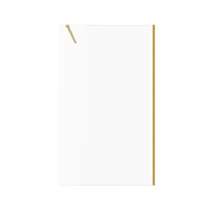 RefleXion Iconix Brushed Brass Wetroom Panel & Support Bar | 8mm Glass | 9 Sizes