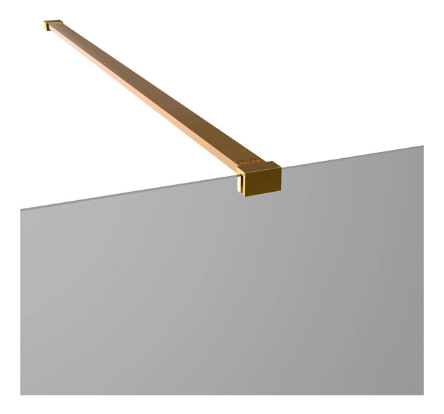 RefleXion Iconix Brushed Bronze Wetroom Panel & Support Bar | 8mm Glass | 9 Sizes