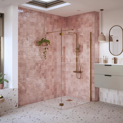 RefleXion Iconix 300mm Hinged Wetroom Splash Panel | 8mm Glass | 4 Finishes