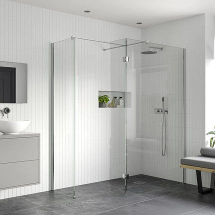 RefleXion Iconix Chrome Wetroom Side Panel & Arm | 8mm Glass | 5 Sizes