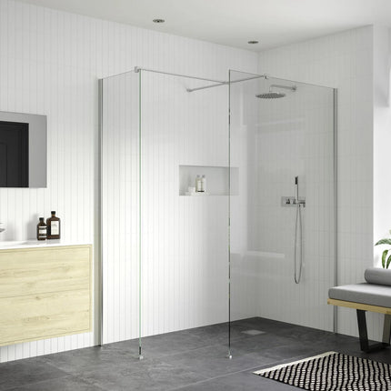 RefleXion Iconix Chrome Wetroom Side Panel & Arm | 8mm Glass | 5 Sizes